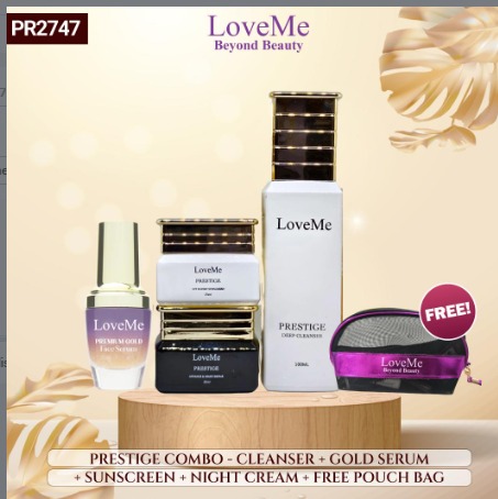 COMBO - GOLD SERUM, NIGHT CREAM, PRESTIGE CLEANSER & SUNSCREEN + FREE POUCH BAG